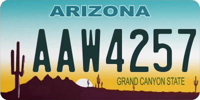 AZ license plate AAW4257