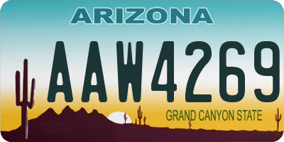 AZ license plate AAW4269