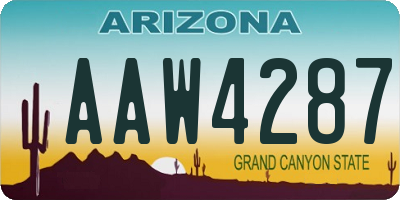 AZ license plate AAW4287