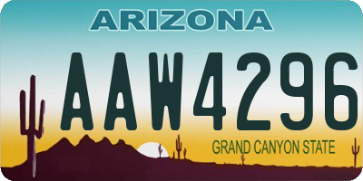 AZ license plate AAW4296