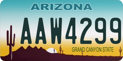 AZ license plate AAW4299