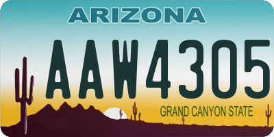 AZ license plate AAW4305