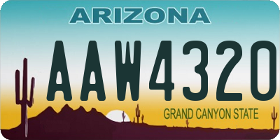 AZ license plate AAW4320