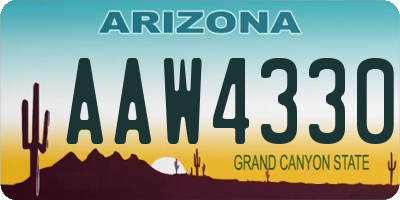 AZ license plate AAW4330