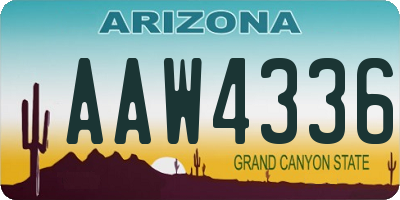 AZ license plate AAW4336