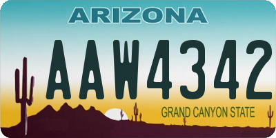 AZ license plate AAW4342