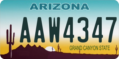 AZ license plate AAW4347