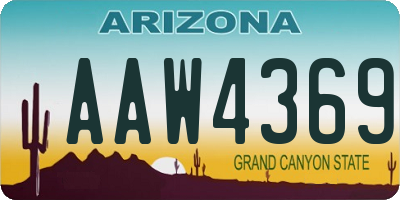 AZ license plate AAW4369