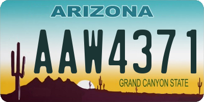 AZ license plate AAW4371