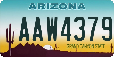 AZ license plate AAW4379