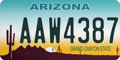 AZ license plate AAW4387