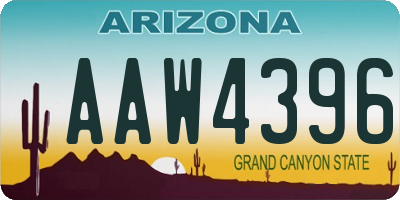AZ license plate AAW4396