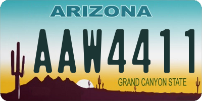 AZ license plate AAW4411