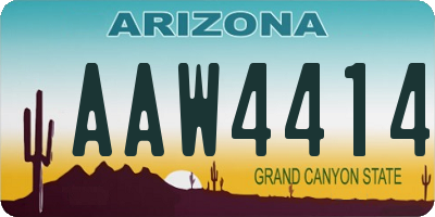 AZ license plate AAW4414