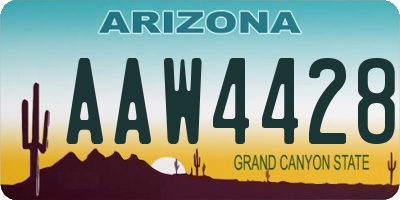 AZ license plate AAW4428