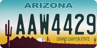 AZ license plate AAW4429