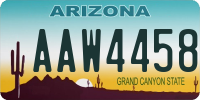 AZ license plate AAW4458