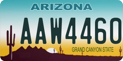 AZ license plate AAW4460