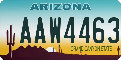 AZ license plate AAW4463
