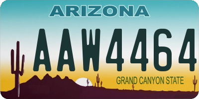 AZ license plate AAW4464