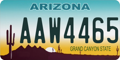 AZ license plate AAW4465