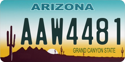AZ license plate AAW4481