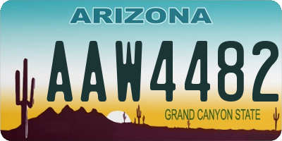 AZ license plate AAW4482