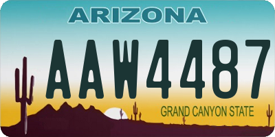 AZ license plate AAW4487