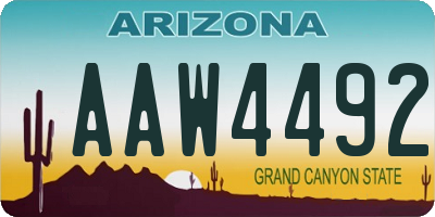 AZ license plate AAW4492