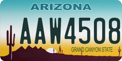 AZ license plate AAW4508