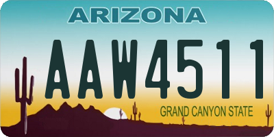 AZ license plate AAW4511