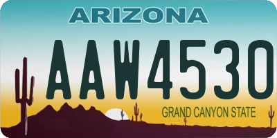 AZ license plate AAW4530