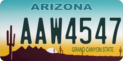 AZ license plate AAW4547
