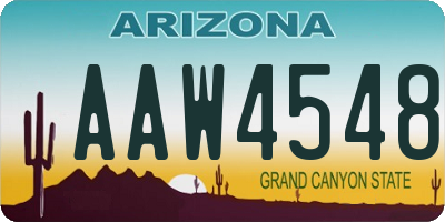 AZ license plate AAW4548