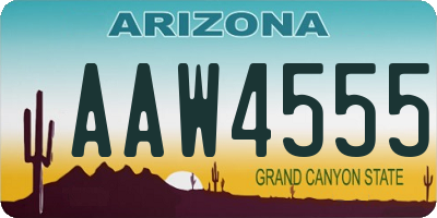 AZ license plate AAW4555