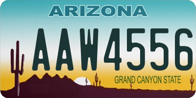 AZ license plate AAW4556