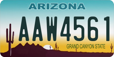 AZ license plate AAW4561