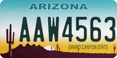 AZ license plate AAW4563