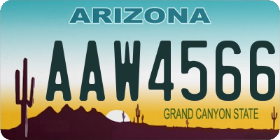 AZ license plate AAW4566
