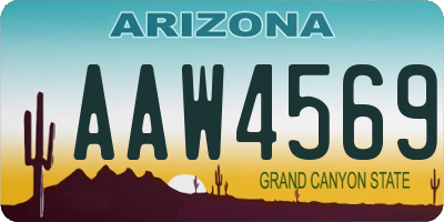 AZ license plate AAW4569