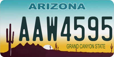 AZ license plate AAW4595