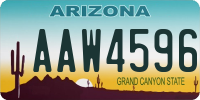 AZ license plate AAW4596