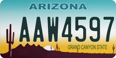 AZ license plate AAW4597