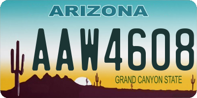 AZ license plate AAW4608