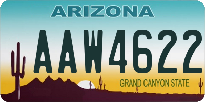 AZ license plate AAW4622
