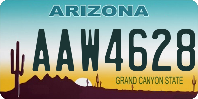 AZ license plate AAW4628