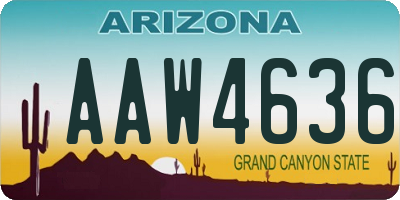 AZ license plate AAW4636