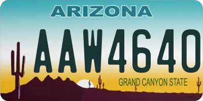 AZ license plate AAW4640