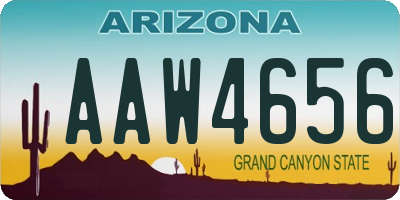 AZ license plate AAW4656