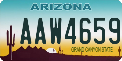AZ license plate AAW4659